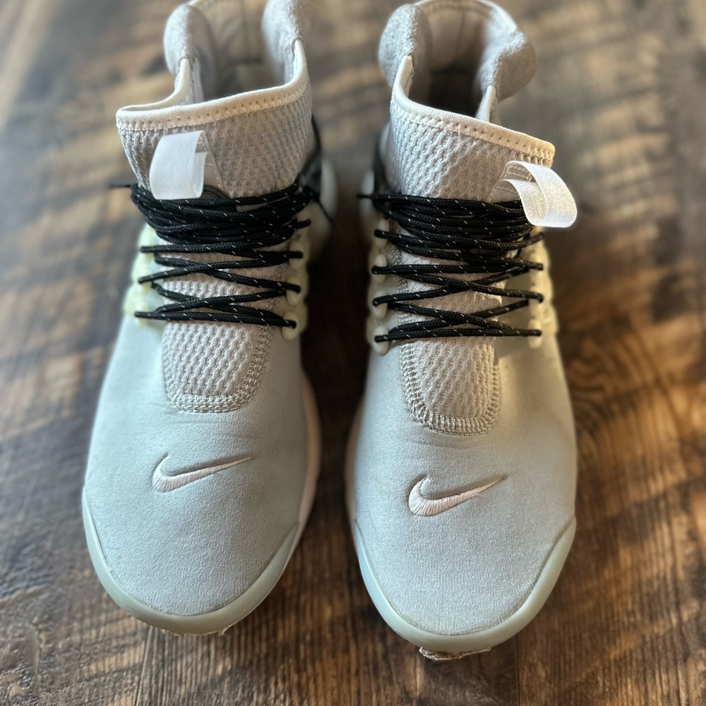 Nike Cream and Black High-Top Sneakers